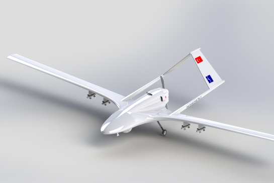 bayraktar tb-2 无人机 SolidWorks stp飞机