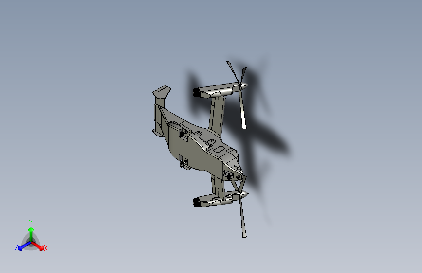 V-22 倾转旋翼机 鱼鹰 CATIA STP飞机 主视图