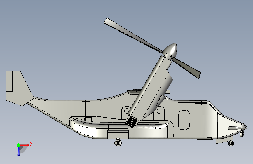 V-22 倾转旋翼机 鱼鹰 CATIA STP飞机 俯视图
