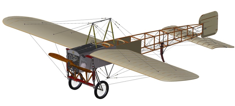 布莱里奥 11型单翼机 bleriot BL11 plane CATIA STP STL飞机