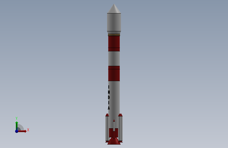 印度的极地卫星运载火箭 PSLV C40 正面视图