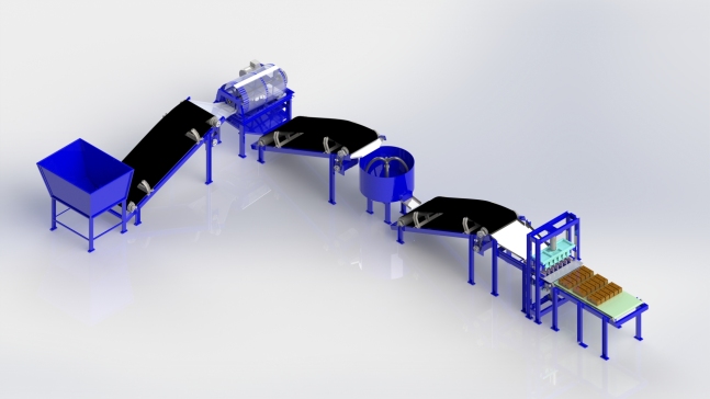 brick machine全自动砌块生产机制砖机3D图纸 STEP x_t格式