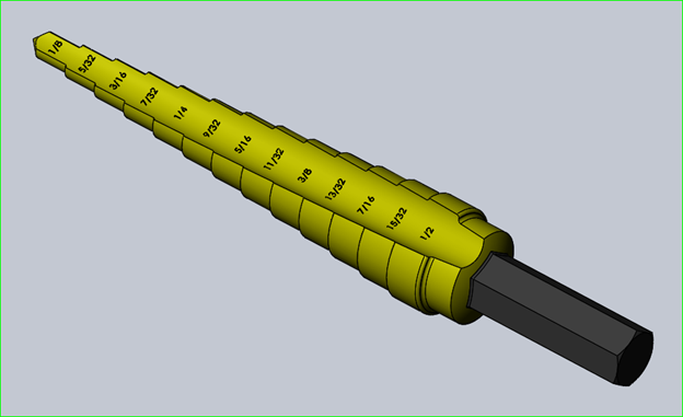 八分之一至二分之一步进钻头