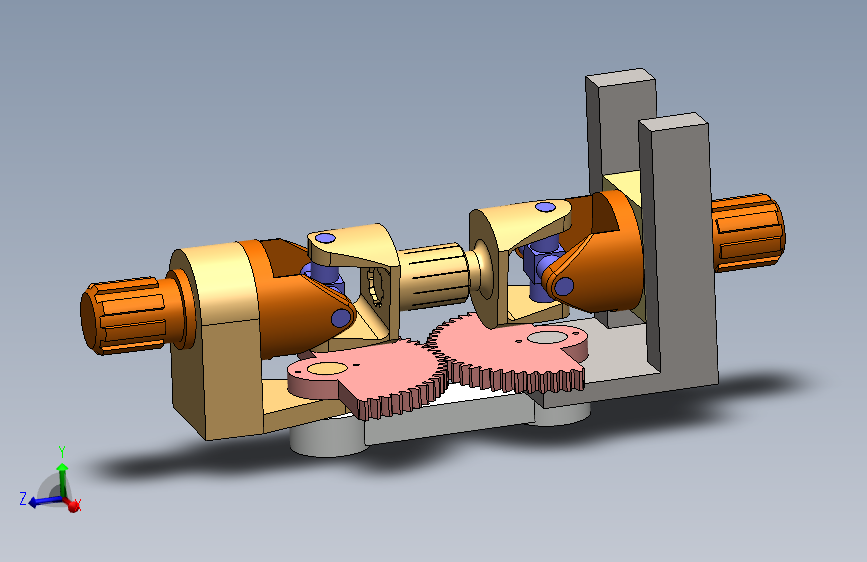 Double Cardan Universal Joint双联式万向节机构3D图纸 Solidworks设计