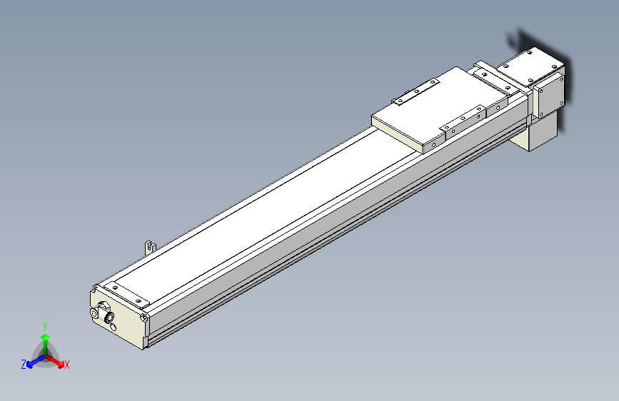 ZCB10-L32-500-LD-100W-C4 ZCB10同步带驱动全封闭直线模组 本体宽102mm 主视图