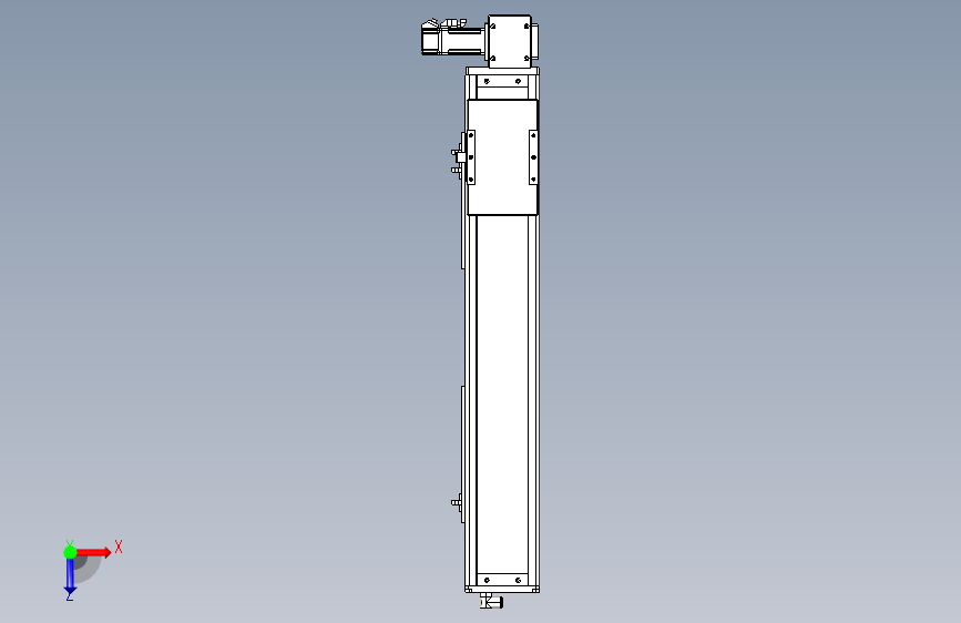 ZCB10-L32-500-LD-100W-C4 ZCB10同步带驱动全封闭直线模组 本体宽102mm 俯视图
