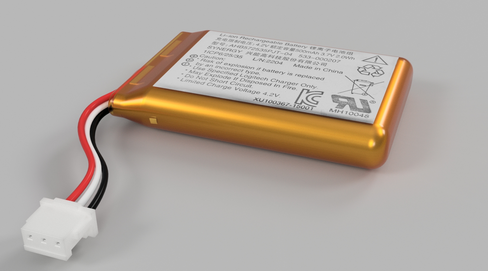 3.7v 锂离子 500mah 电池