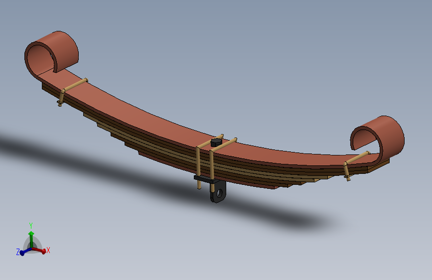 Leaf Spring板簧结构模型3D图纸 Solidworks设计 附工程图