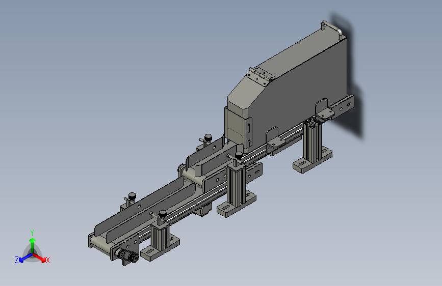 Belt Feeder皮带给料机阶梯带式输送机3D数模图纸 STEP格式
