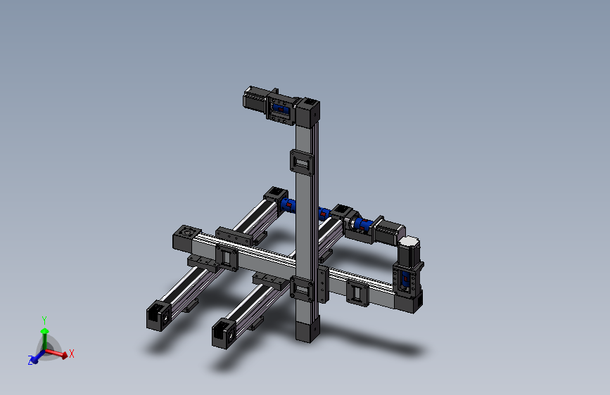 K4186-MJ45模组精密同步带滑台XYZ四条悬臂_SOLIDWORKS 2016_模型图纸下载 – 懒石网