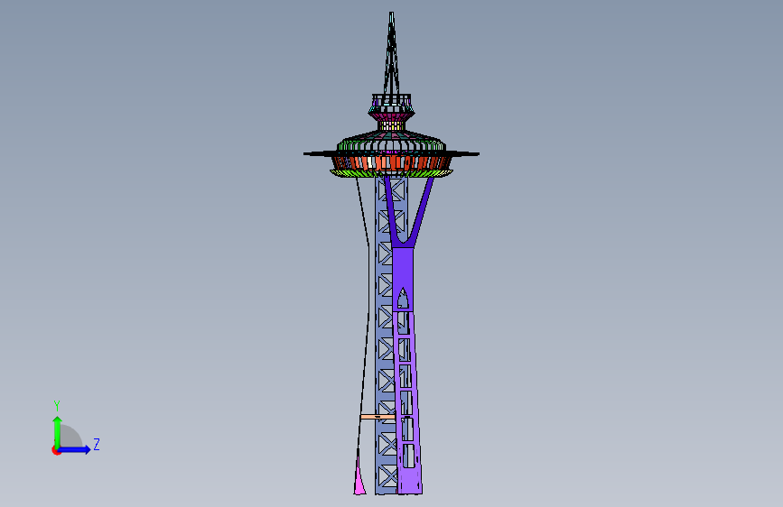 西雅图太空针塔Space Needle 左侧视图