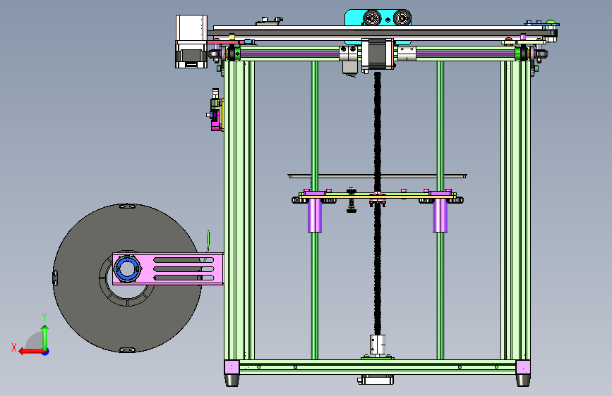 FDM调平diy桌面级快速成型3D打印机 背面视图