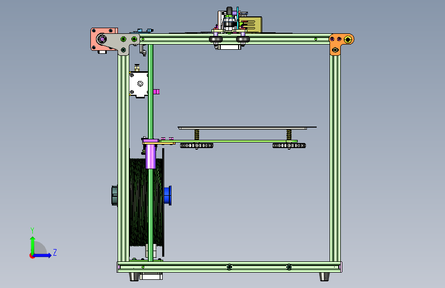 FDM调平diy桌面级快速成型3D打印机 左侧视图