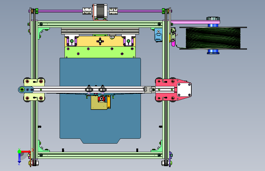 FDM调平diy桌面级快速成型3D打印机 俯视图