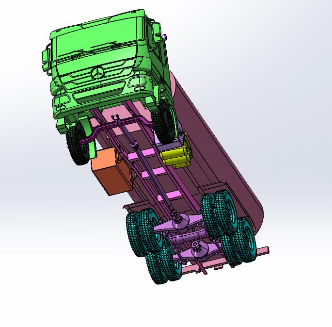 奔驰重卡柴汽油介质油罐危险品车