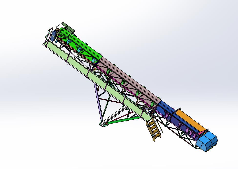 带维修梯的大倾角爬坡皮带机输送石料煤炭