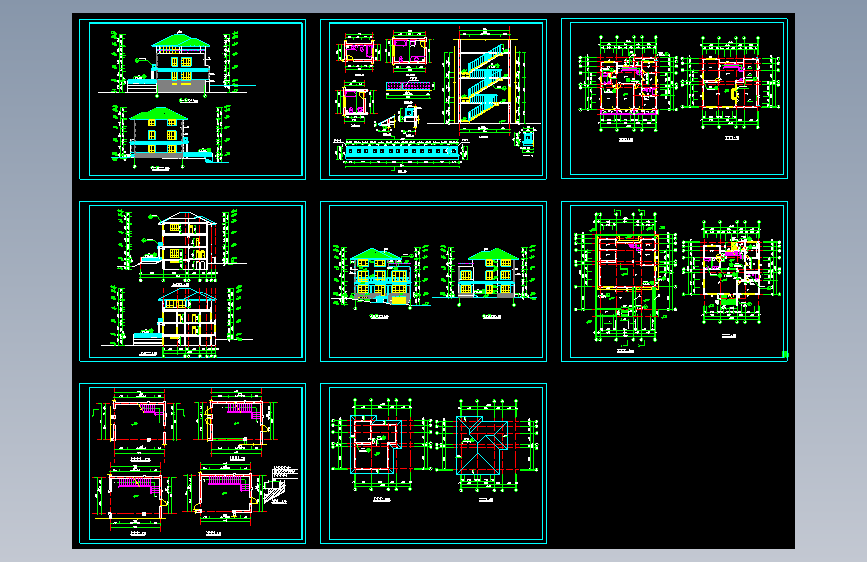 多层别墅平立面图.dwg