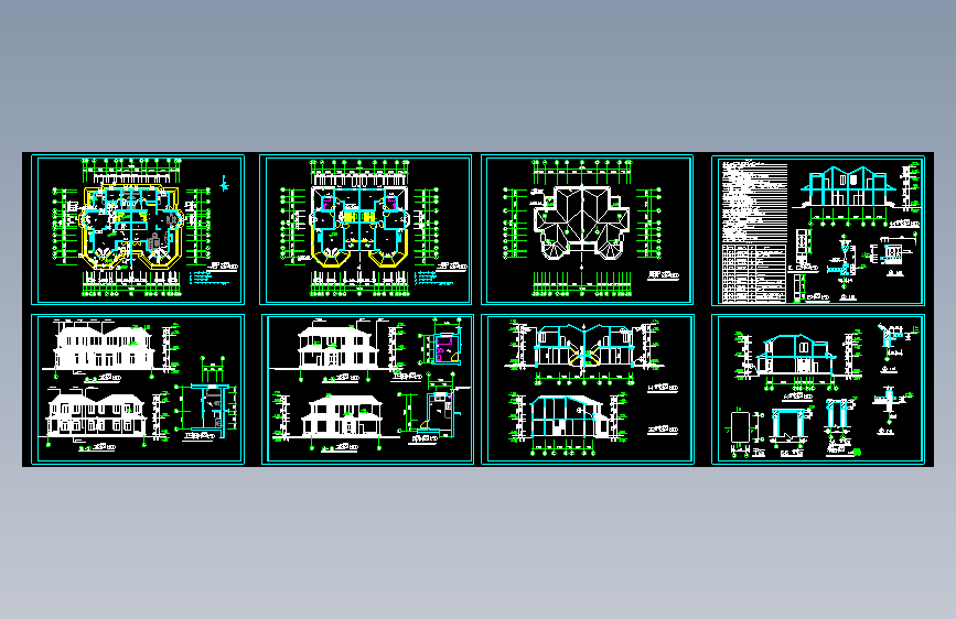 二层别墅全套建施图.dwg