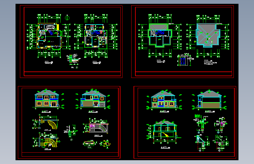全套别墅建筑设计图