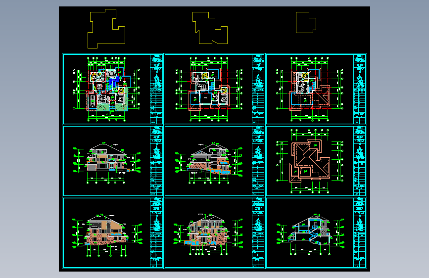 三层日式别墅全套建筑施工图