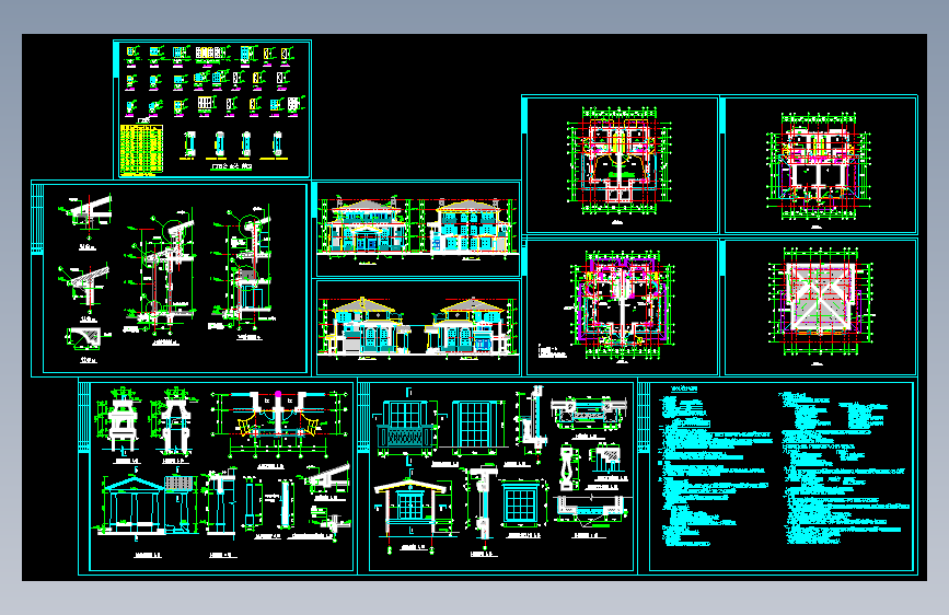 双拼别墅建筑设计图