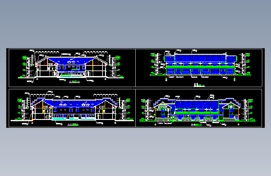 四川民居剖立面图