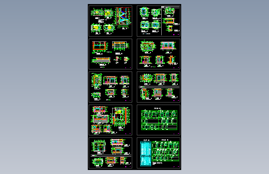 一套完整的别墅建筑结构施工图_AutoCAD 2000_模型图纸下载 – 懒石网