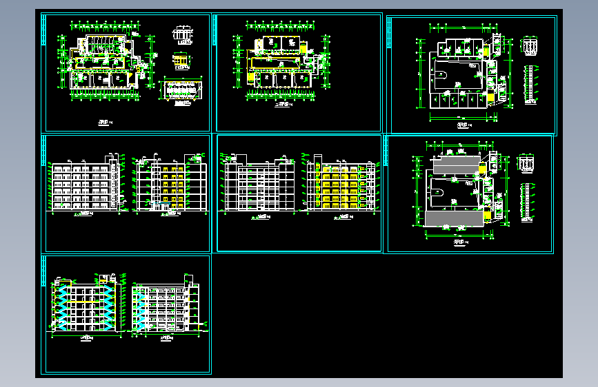 医学院教学楼建筑施工图 主视图