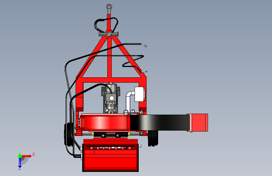 800树枝切碎机(catia)设计模型 俯视图
