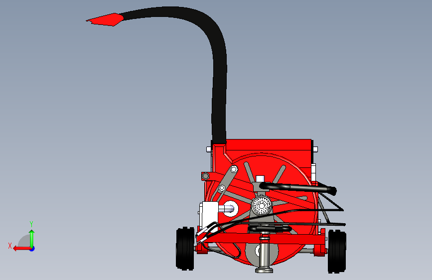 800树枝切碎机(catia)设计模型 背面视图