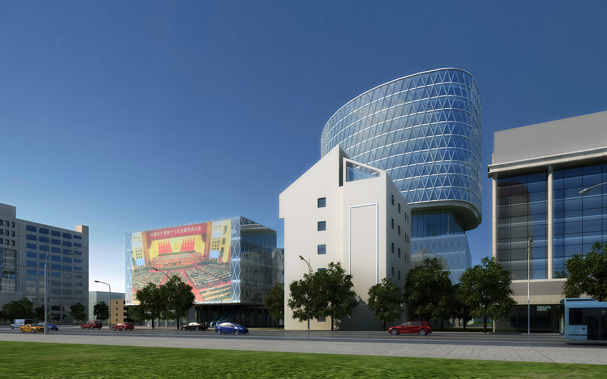 178 24层商业综合体建筑方案cad设计图(含效果图)