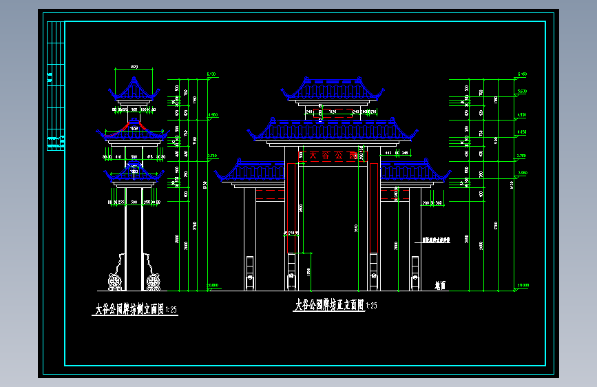 373 某地五套古建筑门楼牌坊建筑施工图