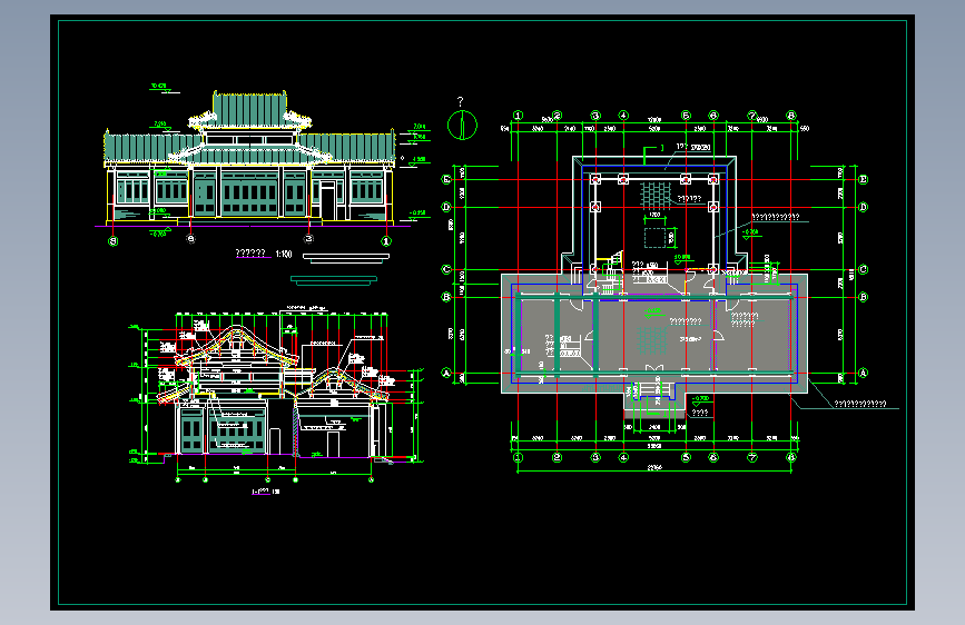 414 某地精美仿古建筑CAD设计图纸