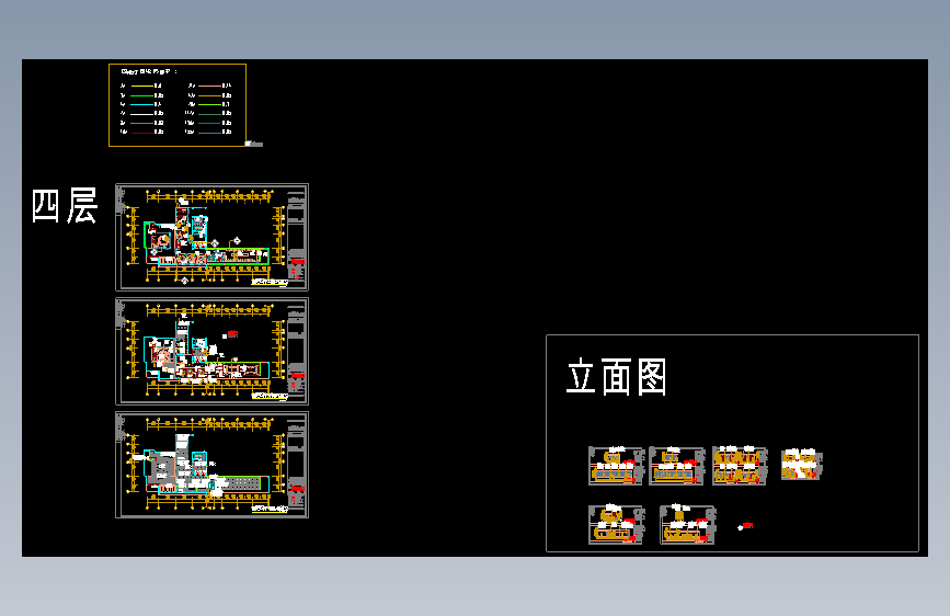 1221 自助餐厅室内装修设计cad图 主视图