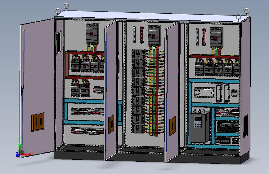 三柜组装630A软启动plc控制柜