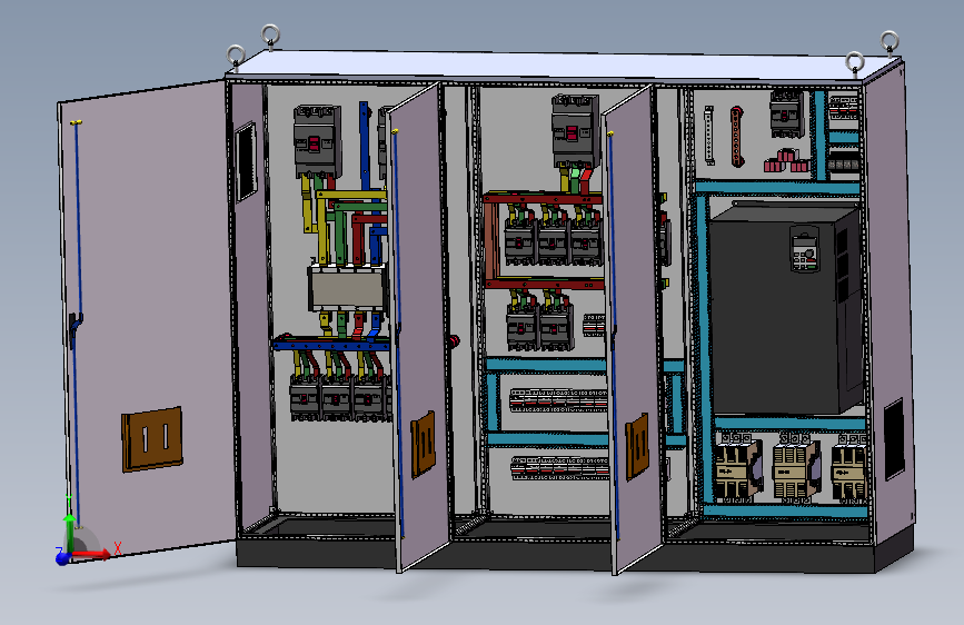 三柜组装双电源630A变频器星三角控制柜