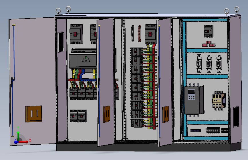 三柜组装双电源630A竖装软启动旁路控制柜
