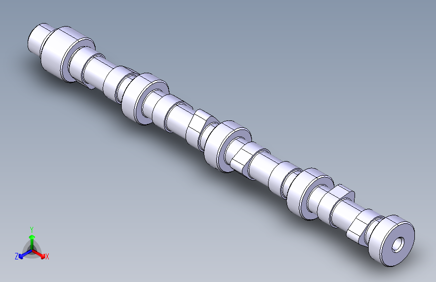 凸轮轴_CATIA_模型图纸下载 – 懒石网
