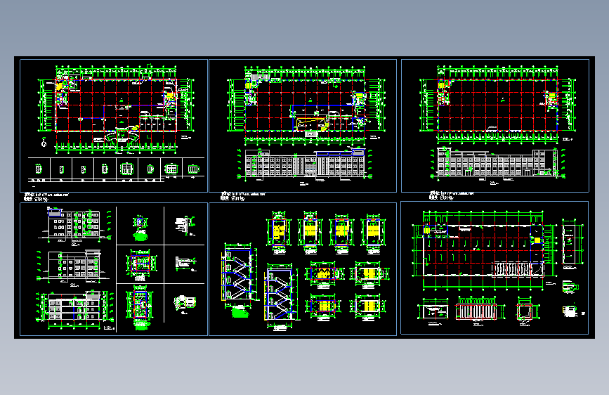 长80.24米 宽34.24米 3层工厂建筑施工图【平立剖 楼梯 门窗 卫详】