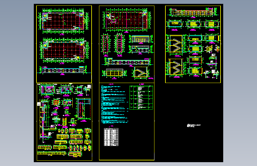 长90.58米 宽36米 3层6864.48平米生产车间建筑施工图【平立剖 楼梯 门窗 节点厕所大样 工程说明】