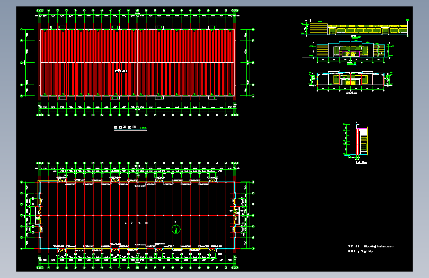 长133.44米 宽45.6米 1层生产车间厂房建筑施工图【平立剖】