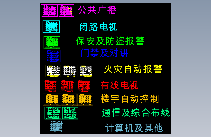 弱电通用九大系统图块-国标