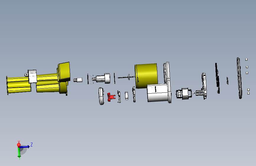 motor casing-爆炸图 正面视图