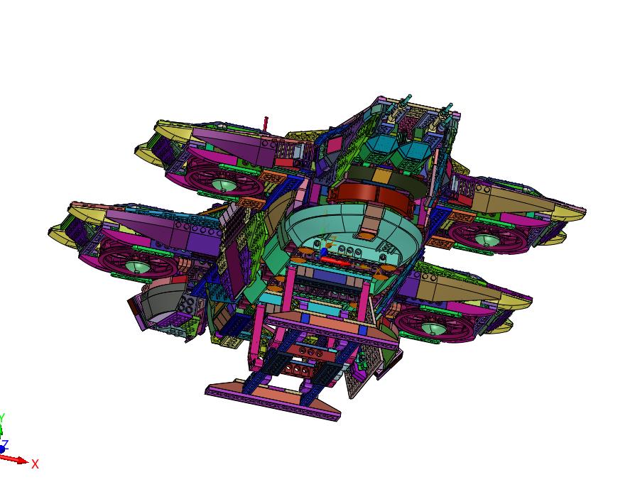 科幻版超级空天航空母舰积木模型