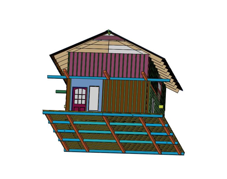 木质结构仿古民宿中式小屋房子售货亭