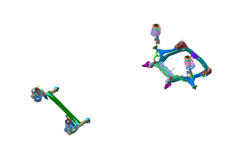 汽车前后悬架系统3D