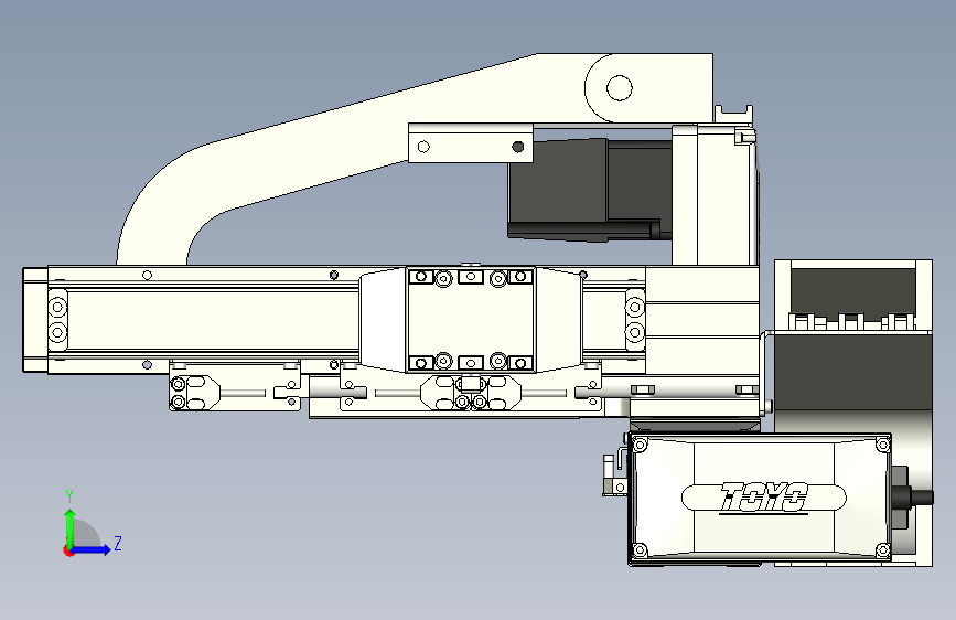 XYGT210-A2-50-100-M-C-0001丝杆模组 XY悬臂 负载2-5KG 内嵌式 XYGT210-A2 替换TOYO直线模组 左侧视图
