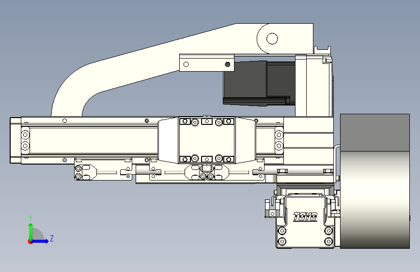 XYGT210-A3-50-100-M-C-0001丝杆模组 XY悬臂 负载2-5KG 内嵌式 XYGT210-A3 替换TOYO直线模组 左侧视图