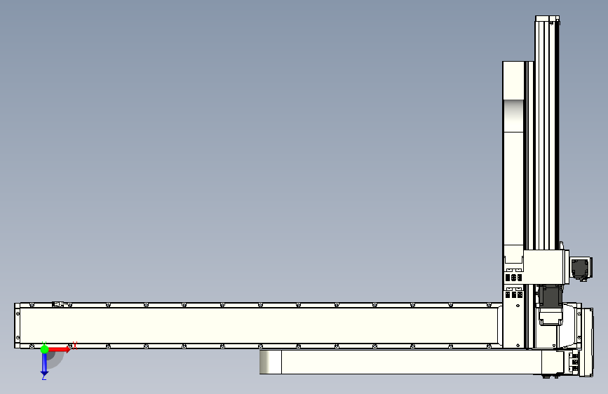 XYGT432-A4-1250-550-350-M-C负载1-10KG 三轴悬臂模组 内嵌式 XYGT432-A4 替换TOYO模组滑台 俯视图