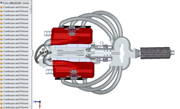 610cc 涡轮增压发动机模型